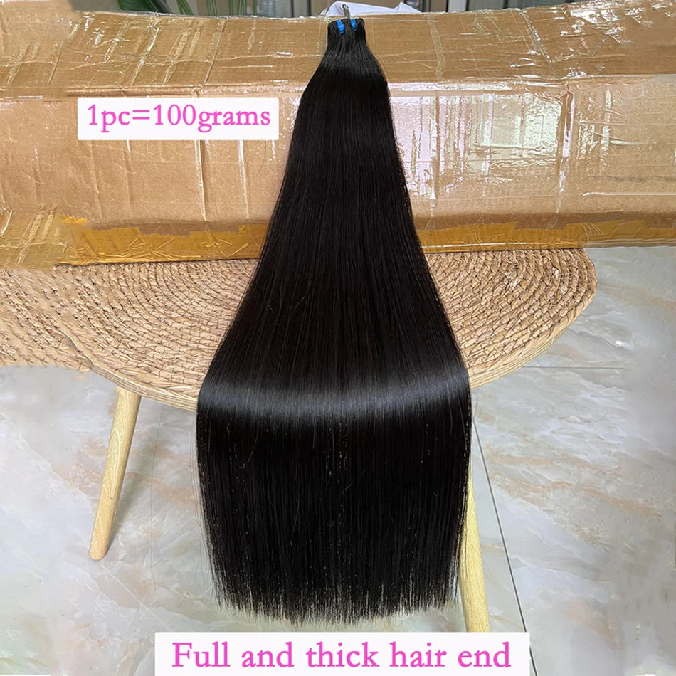 18A Double Drawn Bone Straight Human Hair Bundles Weave 100% Raw Virgin Hair Extensions #1b Natural Black Color Can Bleach #613