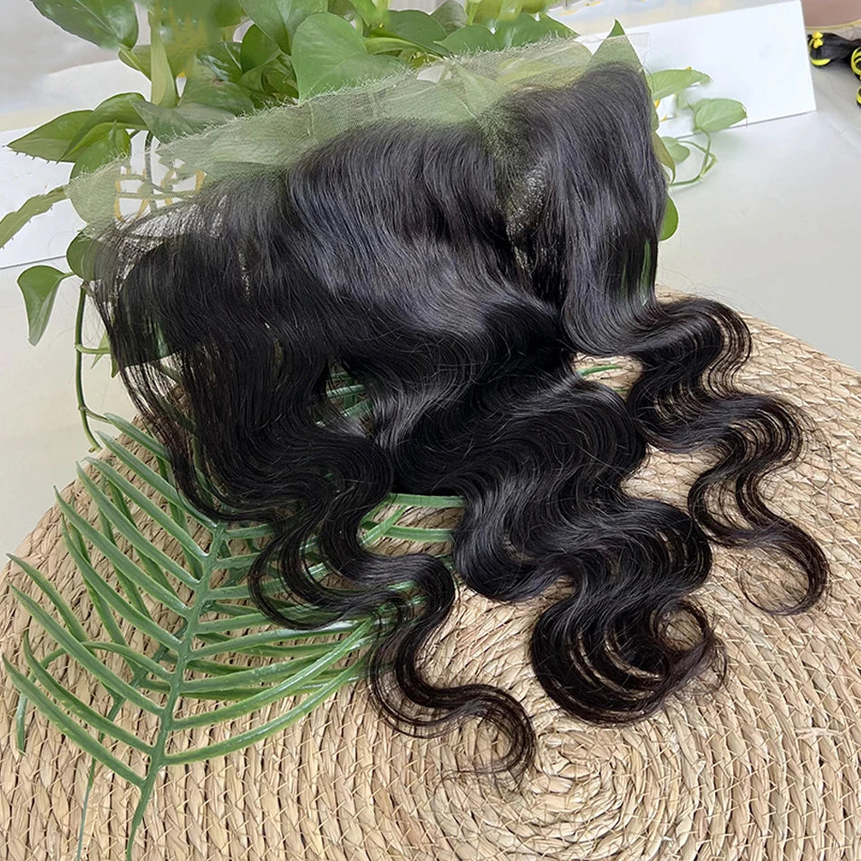 Body Wave Real HD Lace 13x4 Lace Frontal 100% Human Hair Preplucked #1B Natural Color Melt Skin Invisible Lace Closure For Women