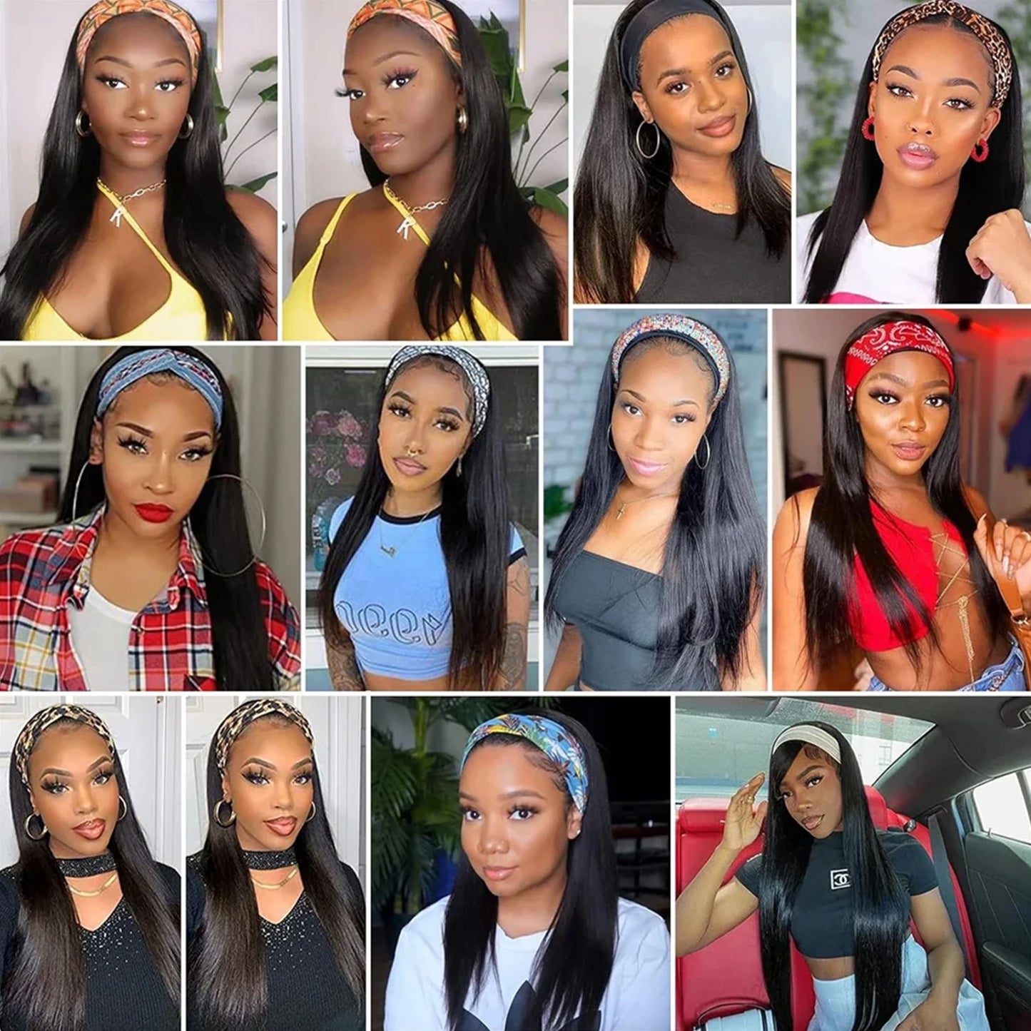 Straight Headband Wig — 24 Inch, Full Machine Made