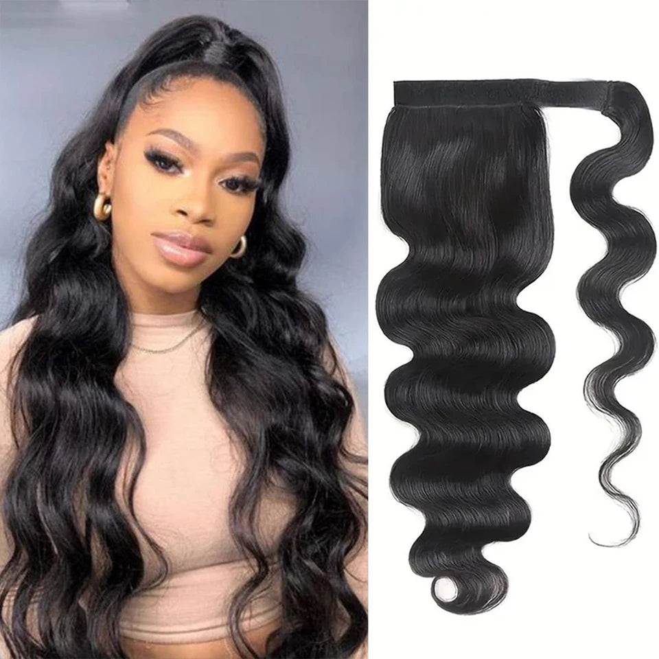 Kinky Curly Wrap-Around Ponytail — 100% Virgin Raw Hair