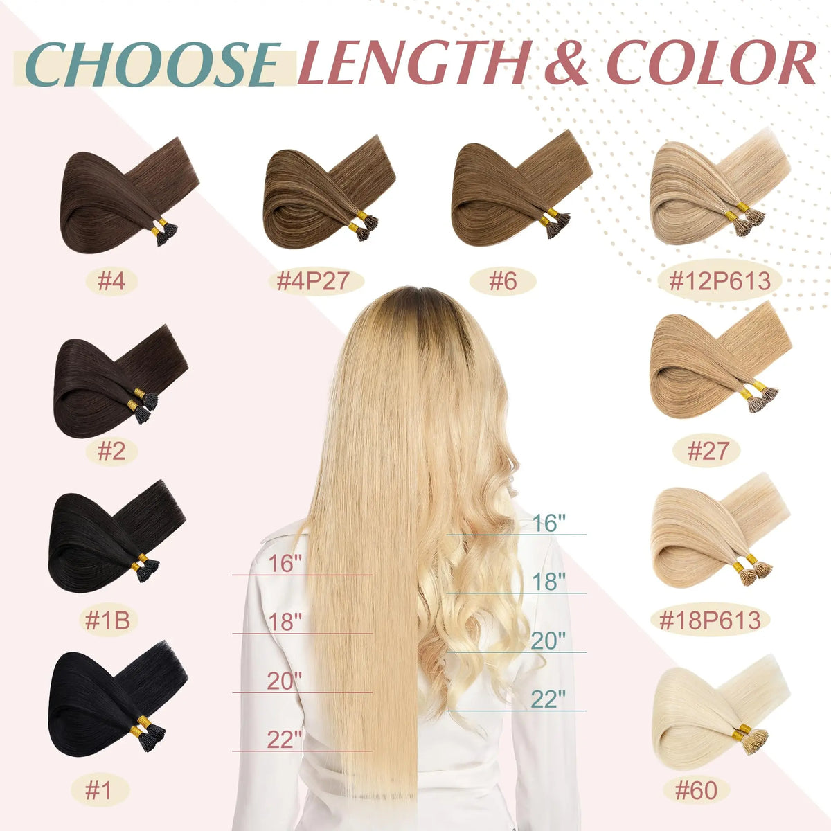 Nano Ring Hair Extensions 100% Human Hair Straight Weft Pre-tipped Strands For Easy DIY Hair Extension Application