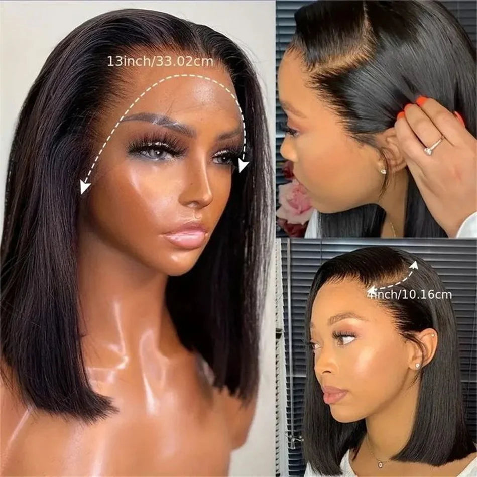 Chocolate Brown Straight Bob Wig — 13x4 Lace Front, 180% Density