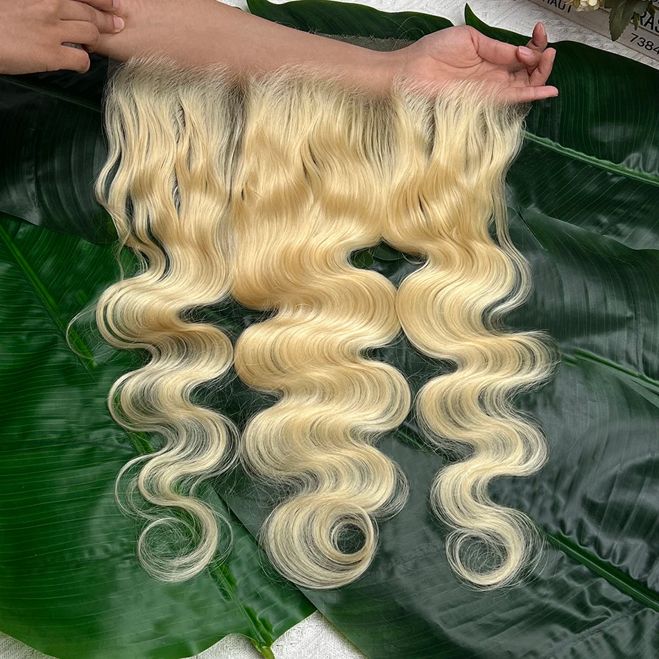 #613 Color Blonde 13x6 HD Lace Frontal Body Wave Real Human Hair