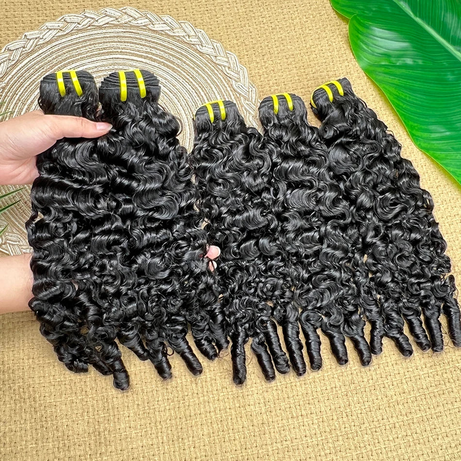 Bouncy Spiral Curly Hair Bundles #1B Natural Cuticle Aligned Burmese Curly Raw Virgin Hair Weft Extensions 1 2 3 4 Bundle