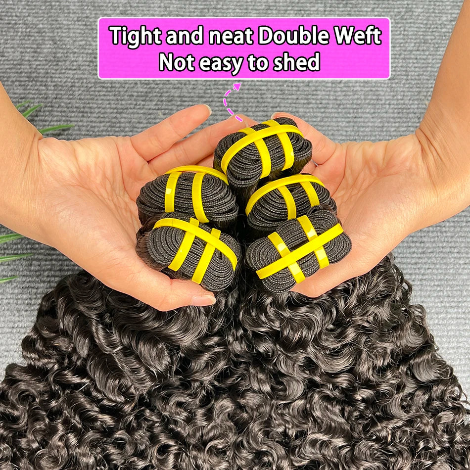 Bouncy Spiral Curly Hair Bundles #1B Natural Cuticle Aligned Burmese Curly Raw Virgin Hair Weft Extensions 1 2 3 4 Bundle