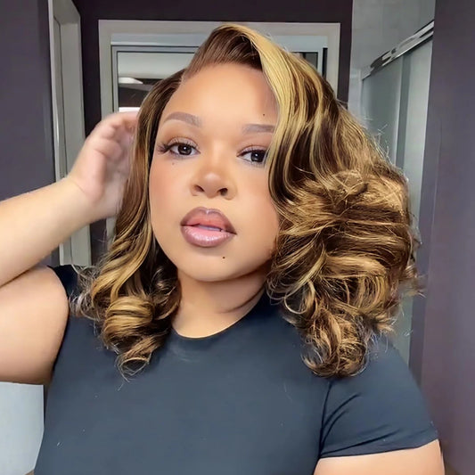 P4/27 Highlight Body Wave Bob Wig — 13x4 Lace Front, 250% Density