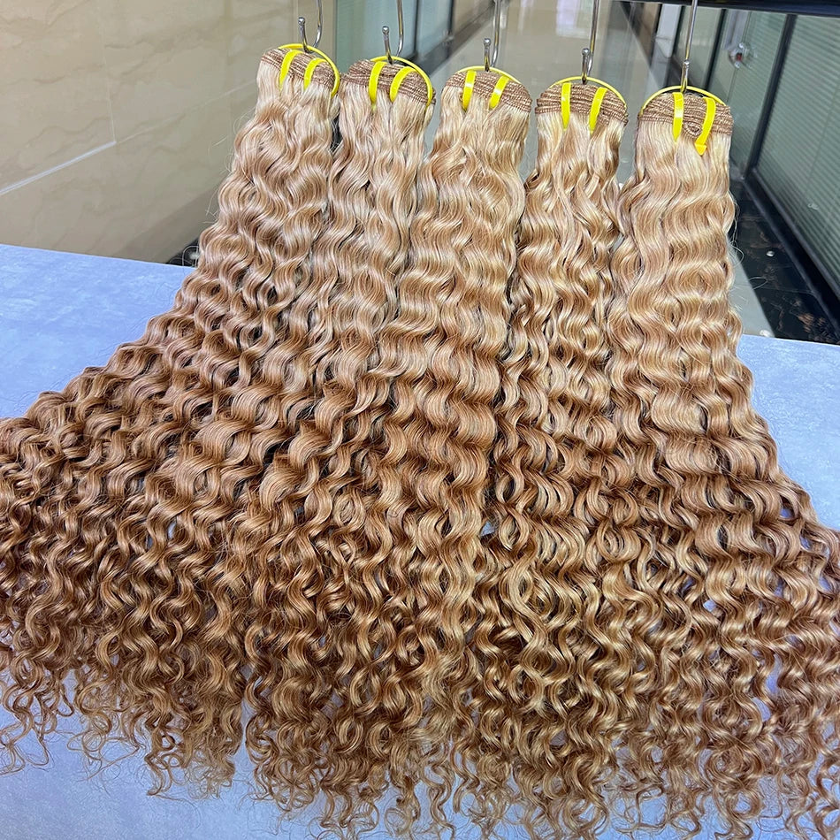 Deep Curly #27 Color Human Hair Bundles 100% Virgin Vietnamese Hair Weave Extensions 100grams 1/2/3 pcs 18-26 Inch For Women