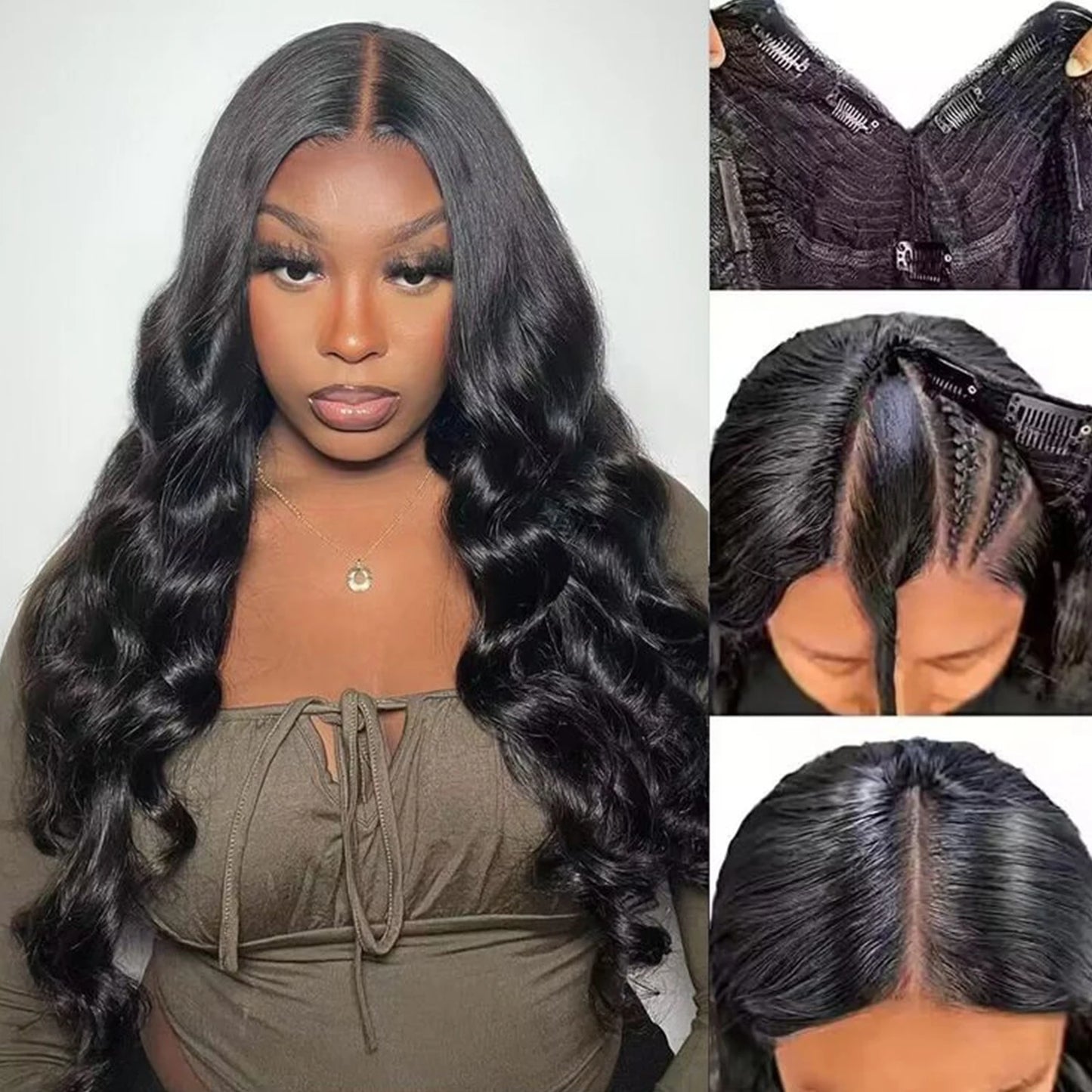 V-Part Loose Wavy Wig — Brazilian Remy Hair, 180% Density