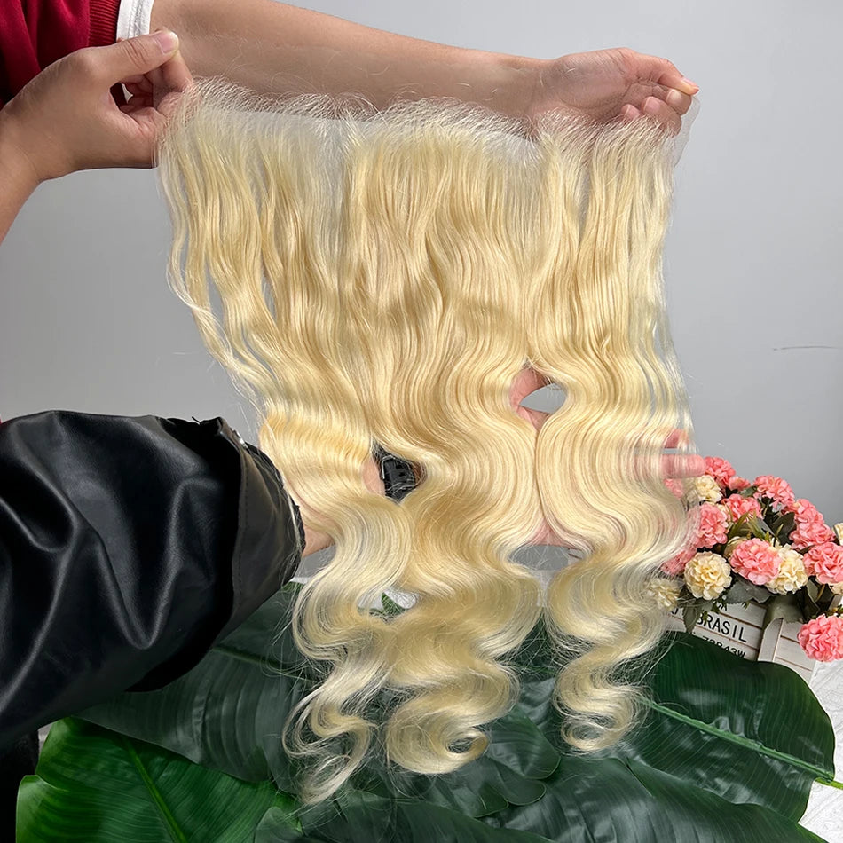 #613 Color Blonde 13x6 HD Lace Frontal Body Wave Real Human Hair
