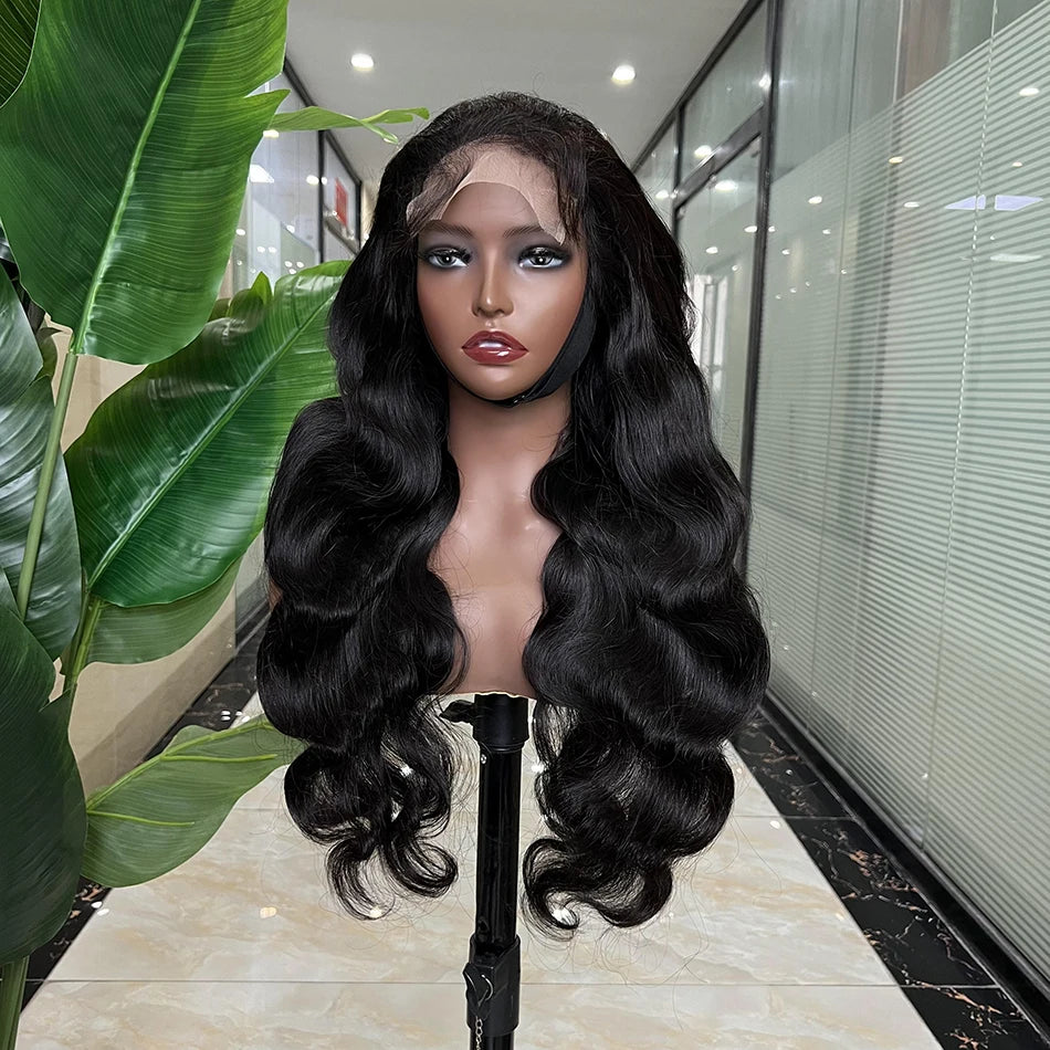Body Wave 5x5 Hd Lace Closure Wig Human Hair Preplucked Transparent Lace 200 Density Natural Black Color Raw Virgin Hair Wigs
