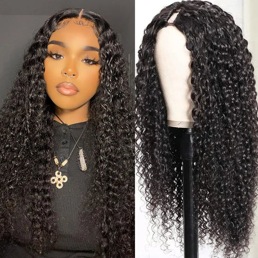 V-Part Water Wave Wig — Wet & Wavy, No Leave-Out, 32 Inch