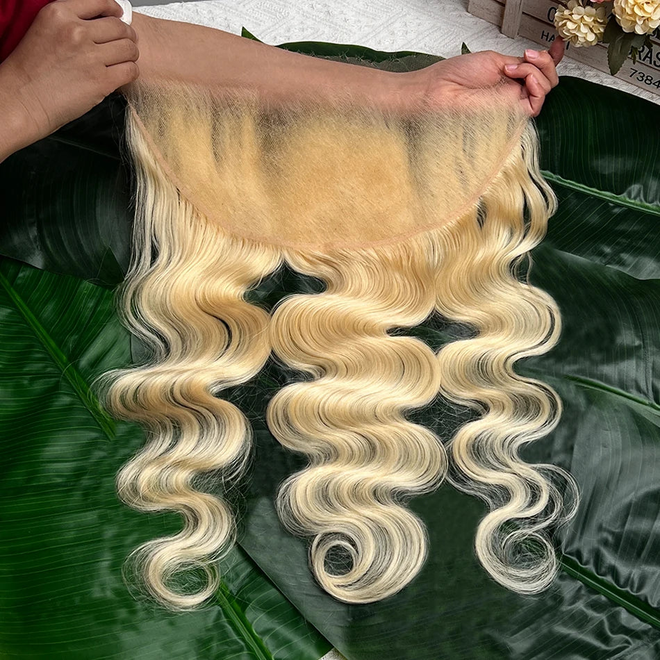 #613 Color Blonde 13x6 HD Lace Frontal Body Wave Real Human Hair