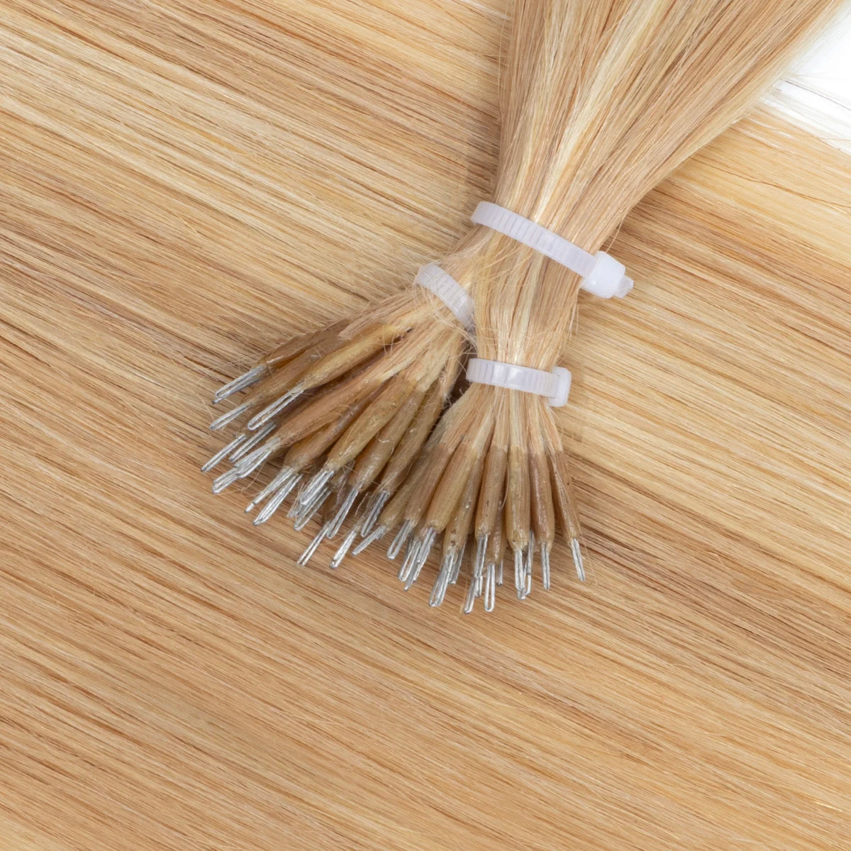 Nano Tip Human Hair Extensions – Ash & Bleach Blonde Balayage, 16–20″, 30g (50 Strands)