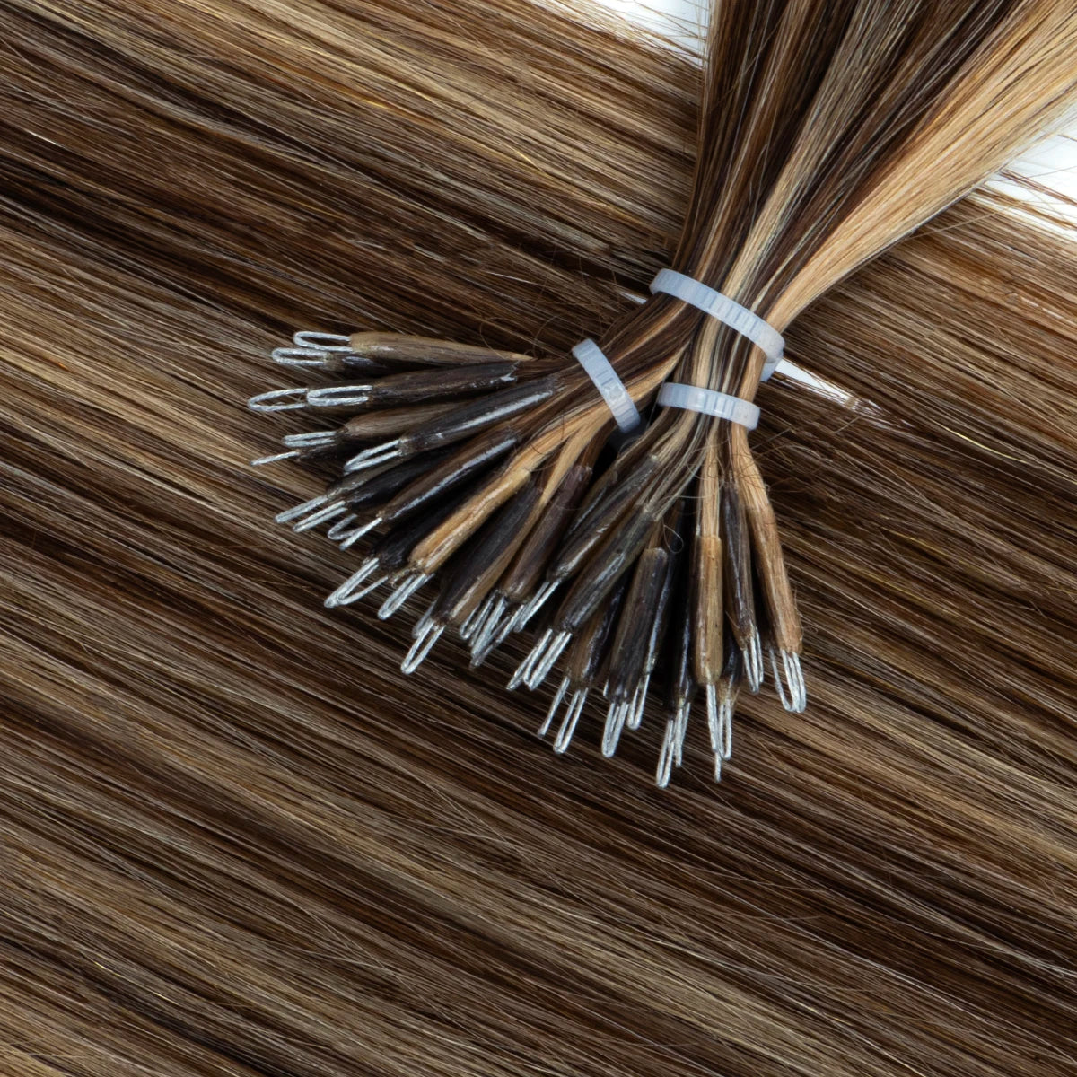 Nano Tip Human Hair Extensions – Ash & Bleach Blonde Balayage, 16–20″, 30g (50 Strands)