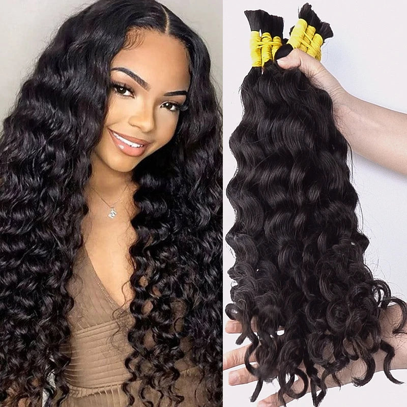 Indian Water Wave Human Braiding Hair