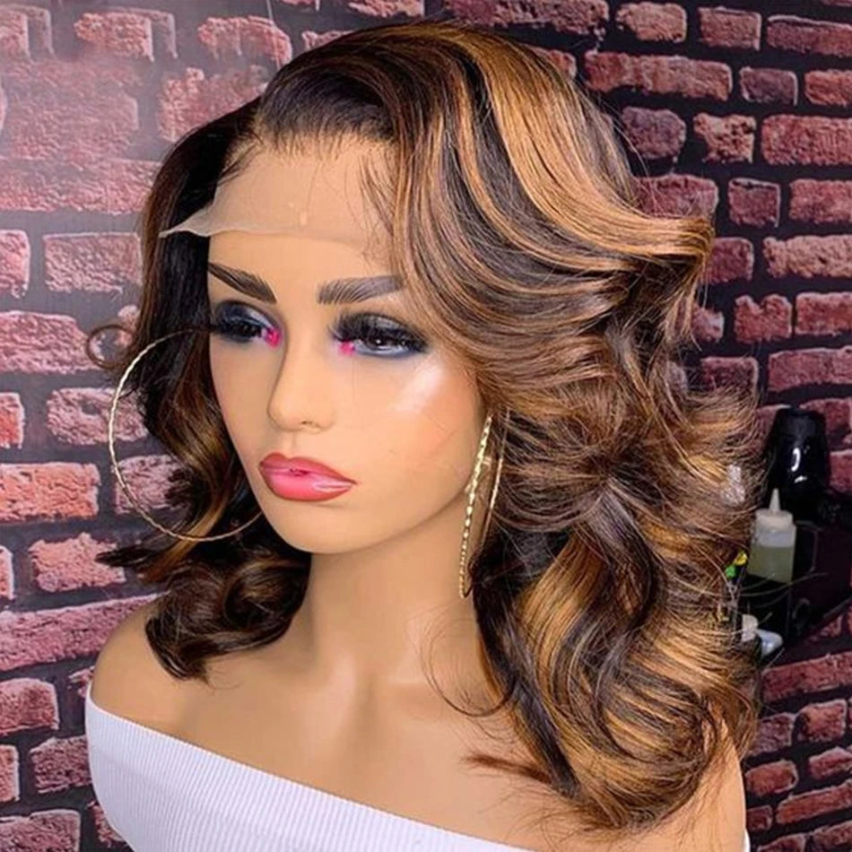 Ginger Orange Body Wave Bob Wig — 13x4 Lace Frontal, 180% Density
