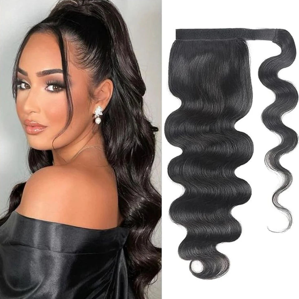 Kinky Curly Clip-In Ponytail — Wrap-Around Magic Tape