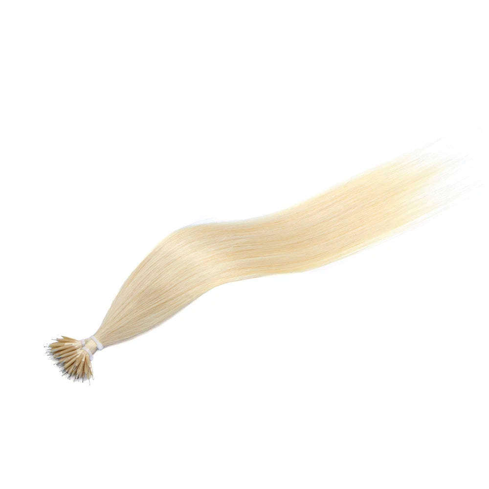 Nano Tip Human Hair Extensions – Ash & Bleach Blonde Balayage, 16–20″, 30g (50 Strands)