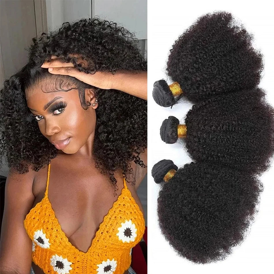 Afro Kinky Curly Hair Bundles — Virgin Unprocessed, 8–24 Inch