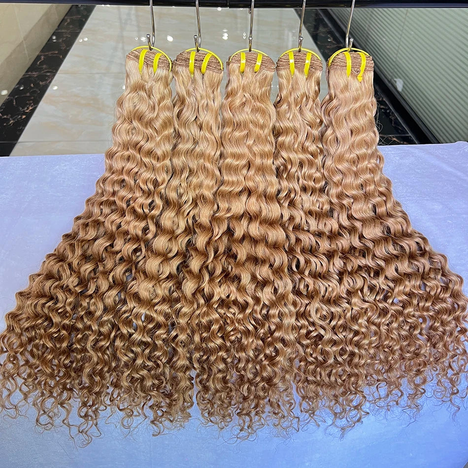 Deep Curly #27 Color Human Hair Bundles 100% Virgin Vietnamese Hair Weave Extensions 100grams 1/2/3 pcs 18-26 Inch For Women