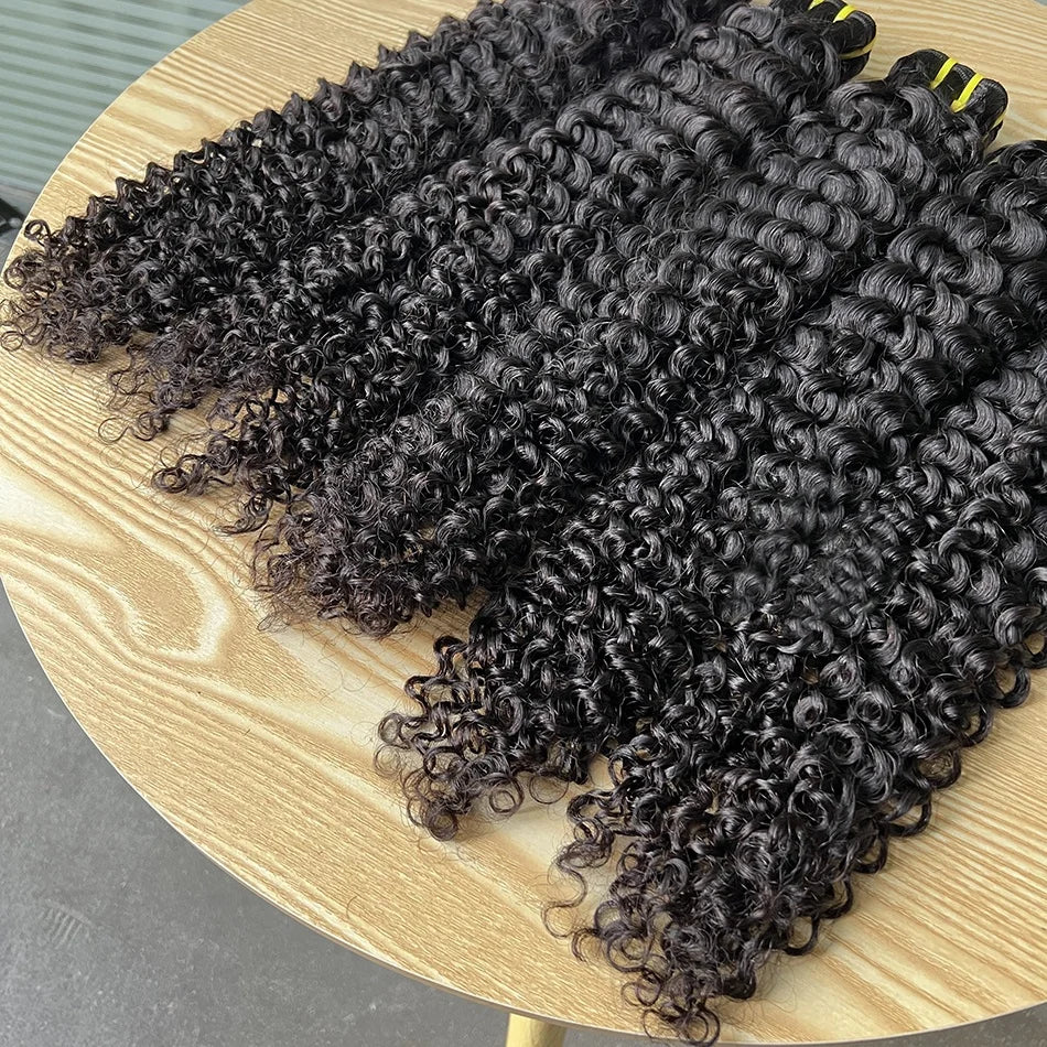 Deep Curly Human Hair Bundles 100% Unprocessed Raw Virgin 10-30 Inches Vietnamese Bouncy Curly Hair Weave Extensions For Women