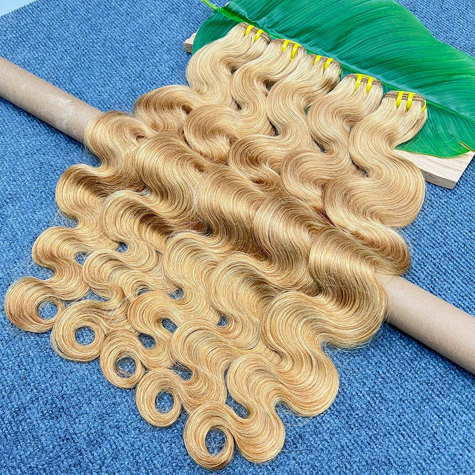 #27 Color Human Hair Body Wave Bundles 16-30 Inches Vietnamese 100% Virgin Human Hair Extensions Weaving 1/2/3/4 PCS For Women