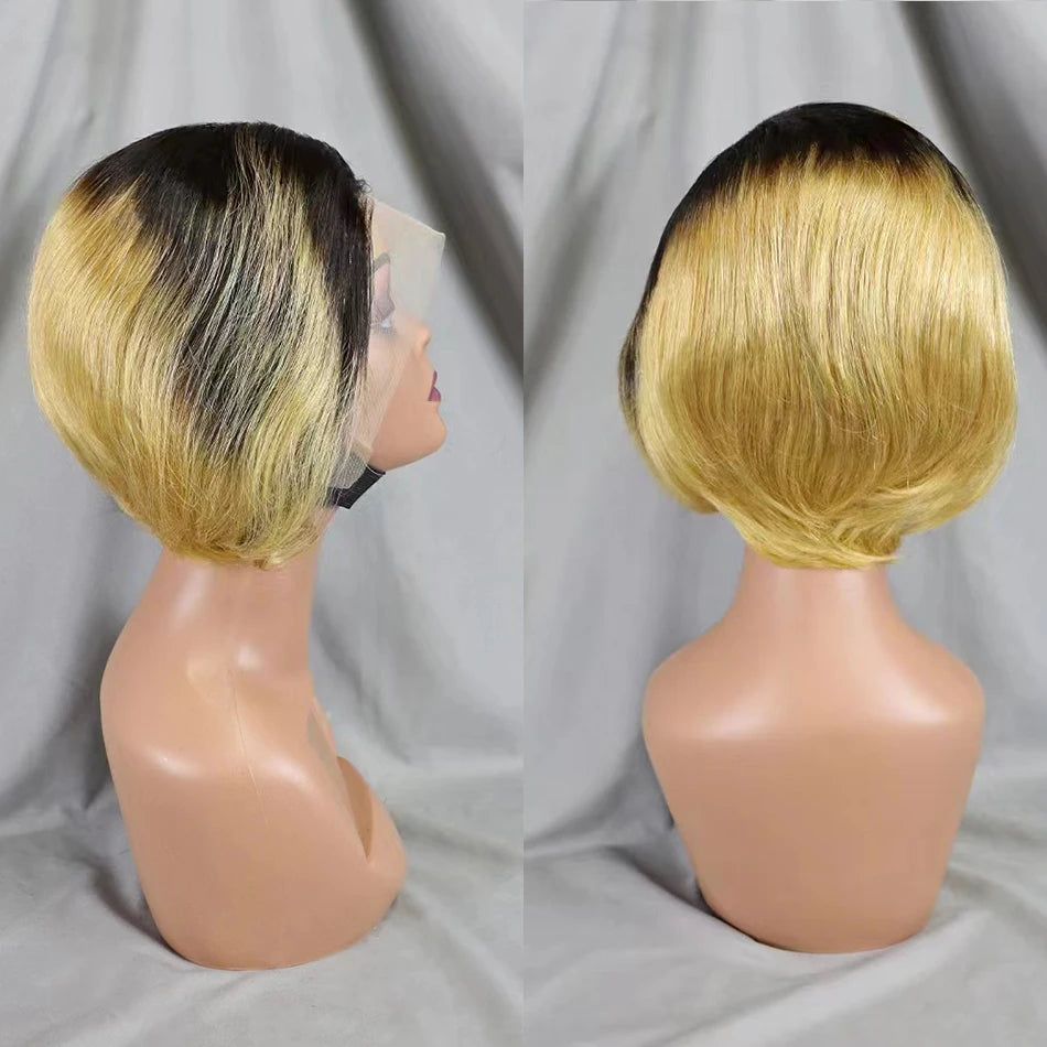 Straight Pixie Cut Wig — Brazilian Human Hair, Lace Front