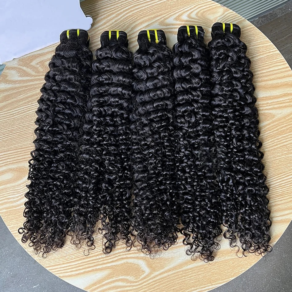 Deep Curly Human Hair Bundles 100% Unprocessed Raw Virgin 10-30 Inches Vietnamese Bouncy Curly Hair Weave Extensions For Women