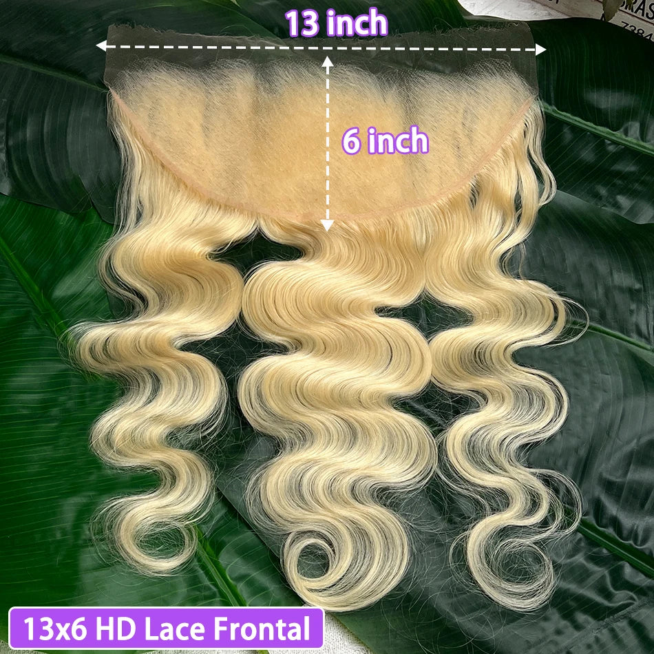 #613 Color Blonde 13x6 HD Lace Frontal Body Wave Real Human Hair