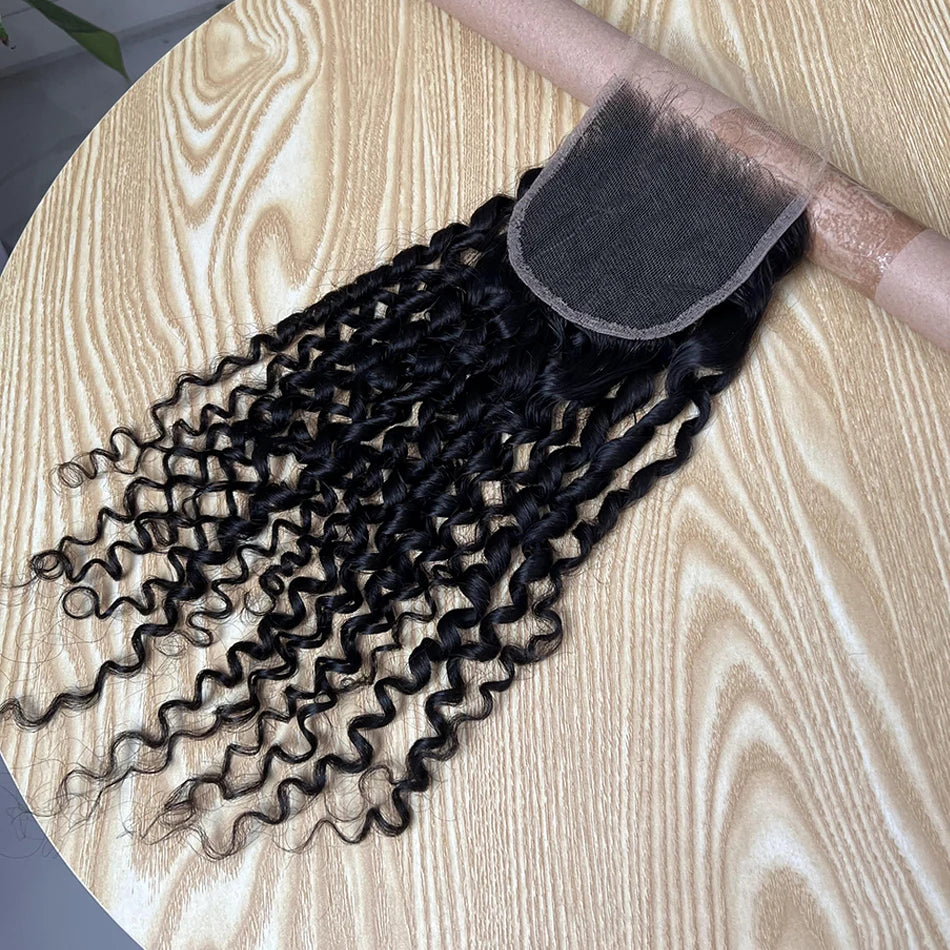 Pixie Curly Hd Lace Closure 4x4 5x5 13x4 Lace Closure Frontal Human Hair #1B Natural Color Bouncy Curly Melt Skin Invisible Lace