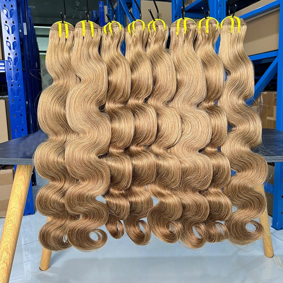 #8 Colored Body Wave Human Hair Bundles 100% Virgin Human Hair Extensions Weaving 100 Grams 16-28 Inch 1/2/3/4 Bundles For Women