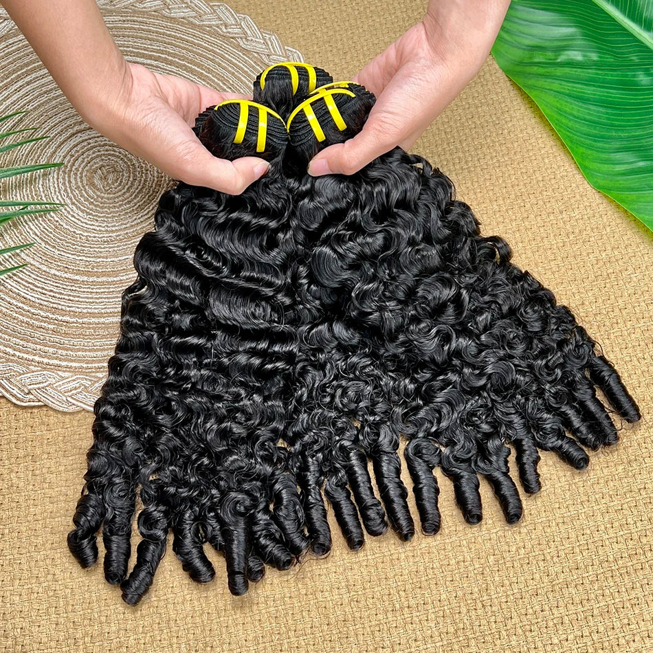 Bouncy Spiral Curly Hair Bundles #1B Natural Cuticle Aligned Burmese Curly Raw Virgin Hair Weft Extensions 1 2 3 4 Bundle