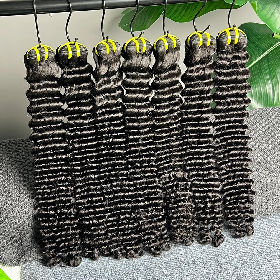 Deep Wave Bundles Natural Color 100% Raw Virgin Human Hair 10-30inch Vietnamese Wavy Hair Weave Extensions Wholesale For Women