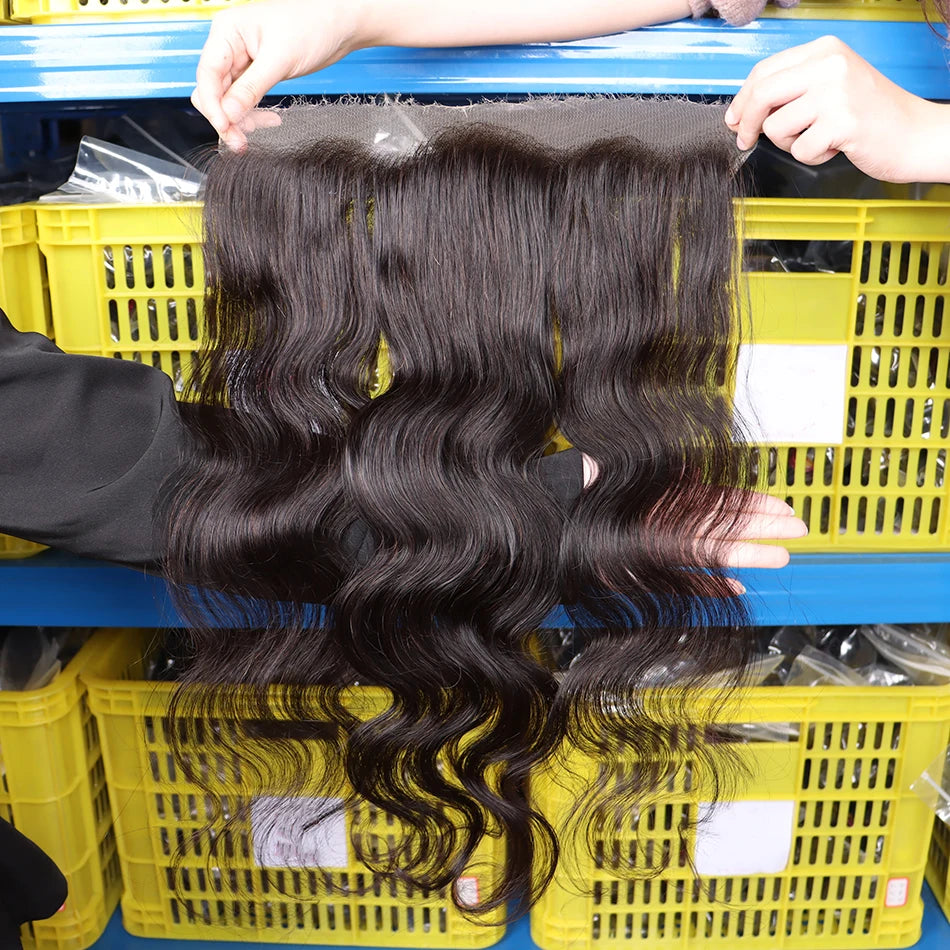 Body Wave Real HD Lace 13x4 Lace Frontal 100% Human Hair Preplucked #1B Natural Color Melt Skin Invisible Lace Closure For Women