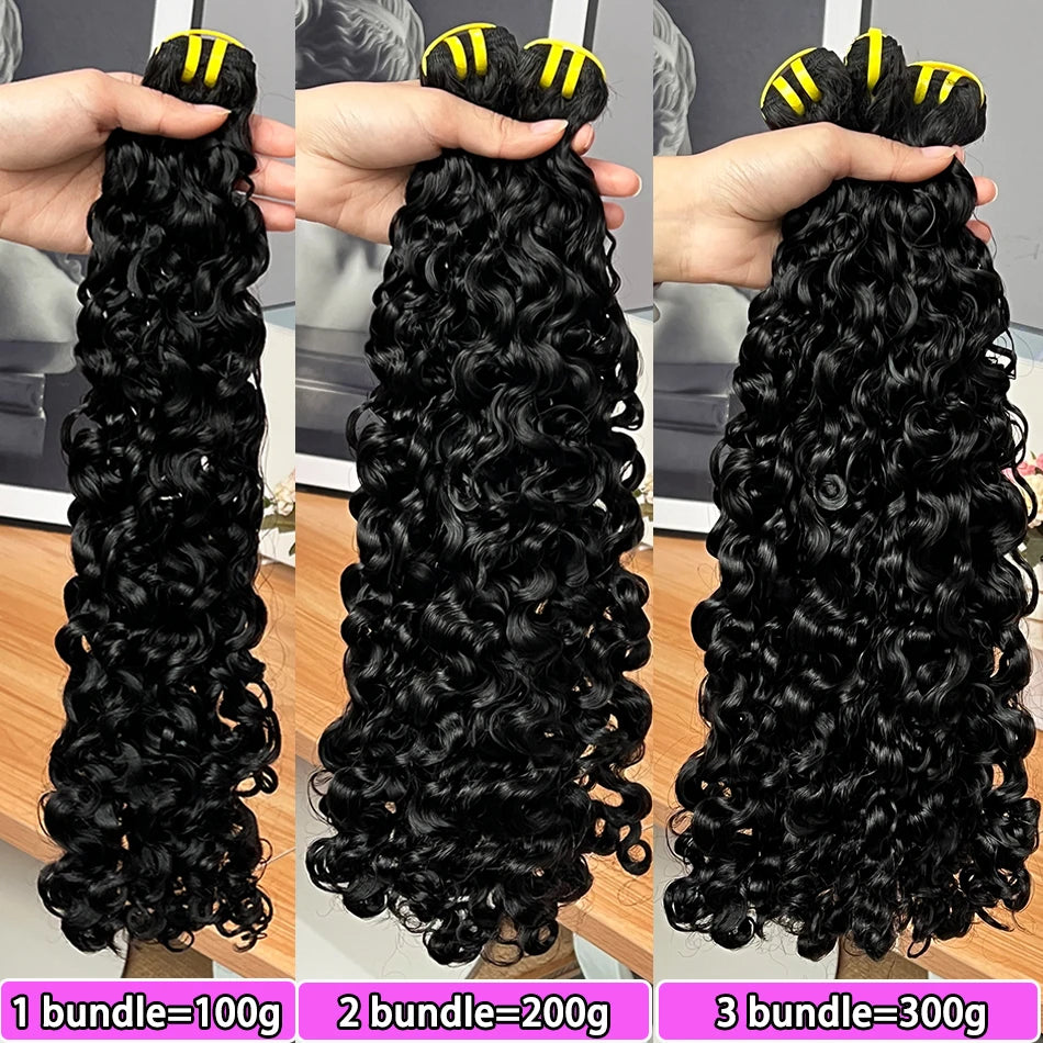 Double Drawn Burmese Curly Human Hair Bundles #1B Natural Color 100% Raw Virgin Vietnamese Hair Weave Extensions 1 2 3 4 PCS