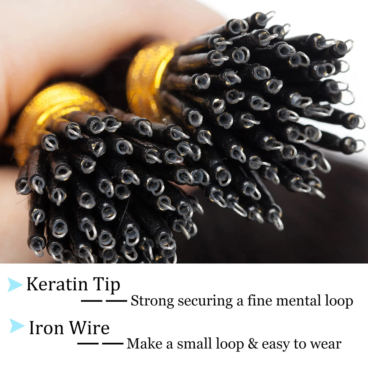 Nano Ring Hair Extensions 100% Human Hair Straight Weft Pre-tipped Strands For Easy DIY Hair Extension Application