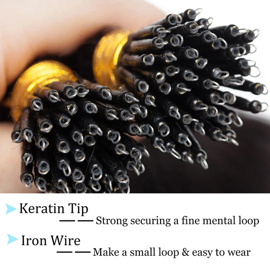 Nano Ring Hair Extensions 100% Human Hair Straight Weft Pre-tipped Strands For Easy DIY Hair Extension Application