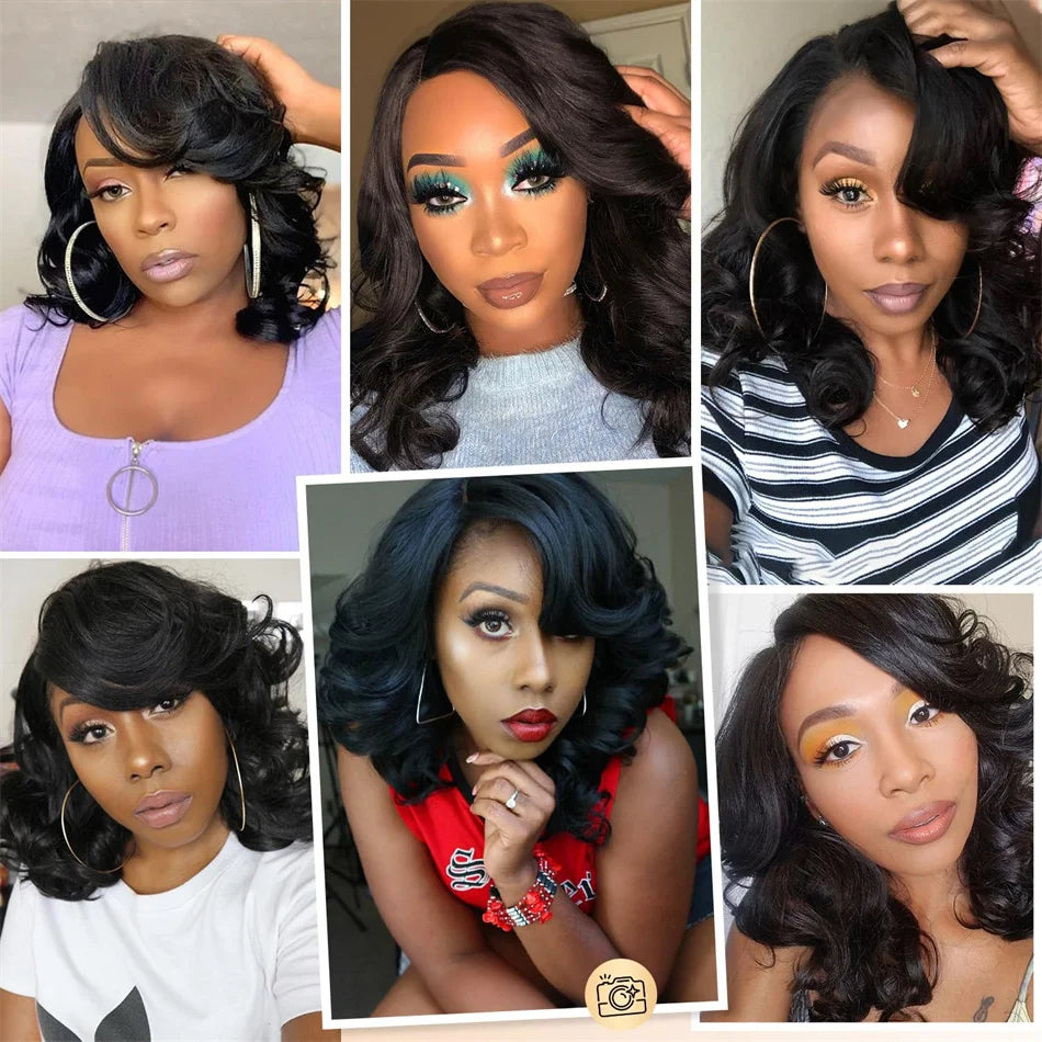Ginger Orange Body Wave Bob Wig — 13x4 Lace Frontal, 180% Density