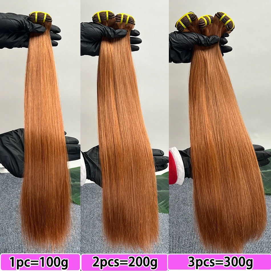 #35 Color Double Drawn Straight Human Hair Bundles 100% Vietnam Virgin Hair Double Weft Weave Extensions 1/2/3/4 pcs Wholesale