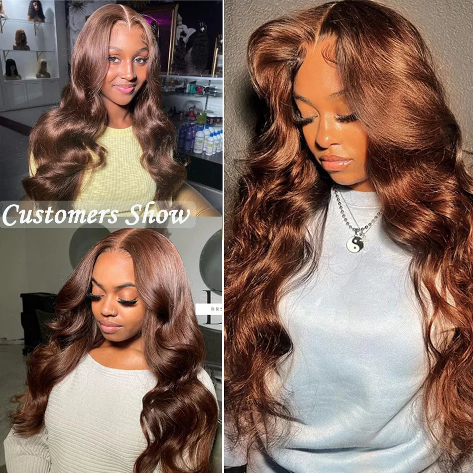 #4 Brown Colored Body Wave Human Hair Bundles 100% Virgin Human Hair Extensions Weaving Wavy 100 Grams 18-30 Inch For Women