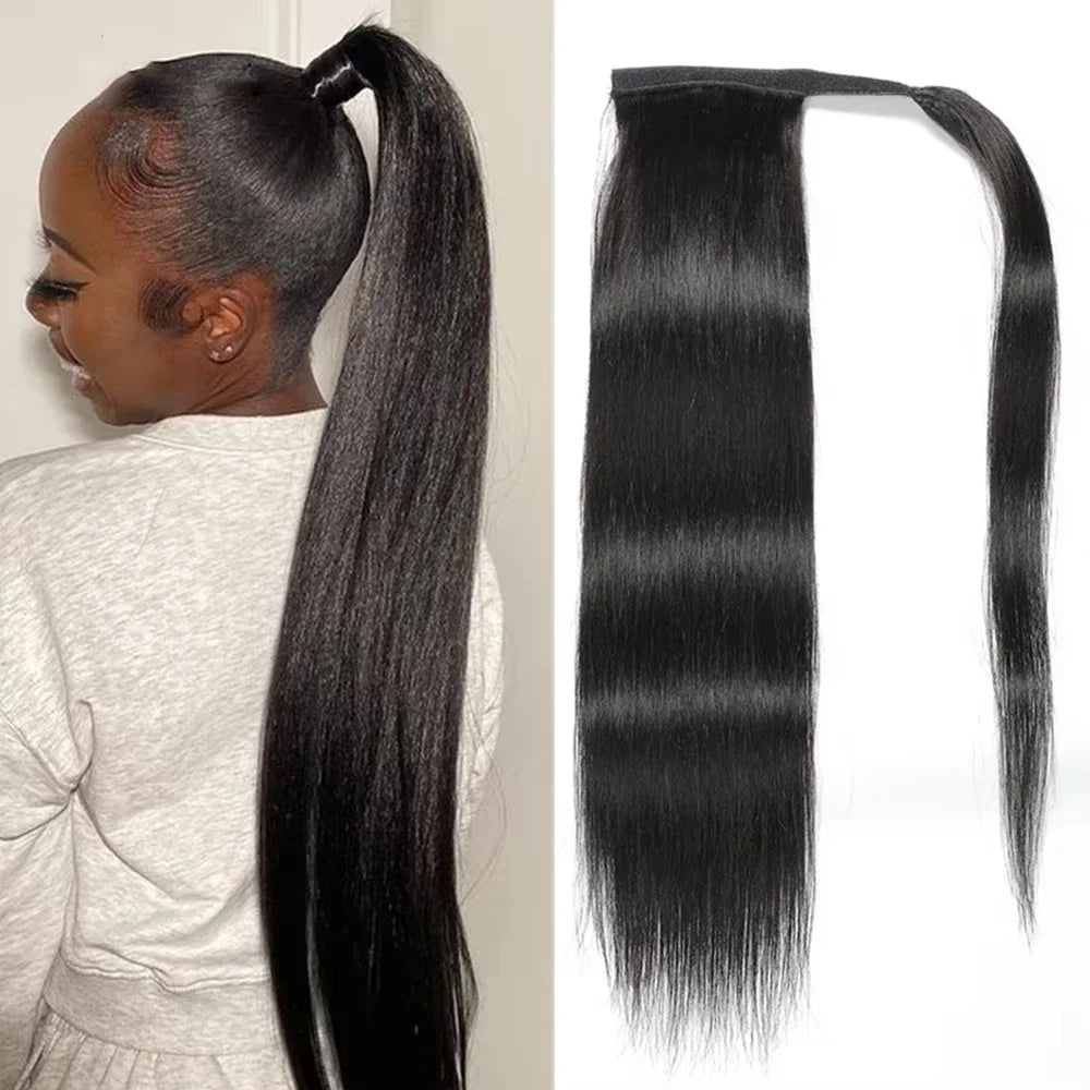 Water Wave Clip-In Ponytail — 100g Virgin Human Hair
