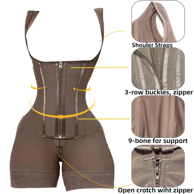 Colombian Faja Bodysuit — 9-Bone High Compression
