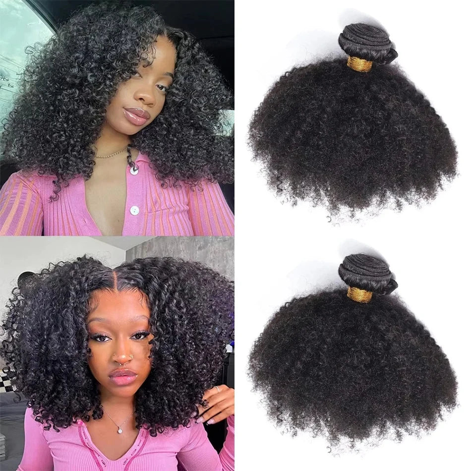 Raw Indian Afro Kinky Curly Hair Bundles — 100% Virgin Remy