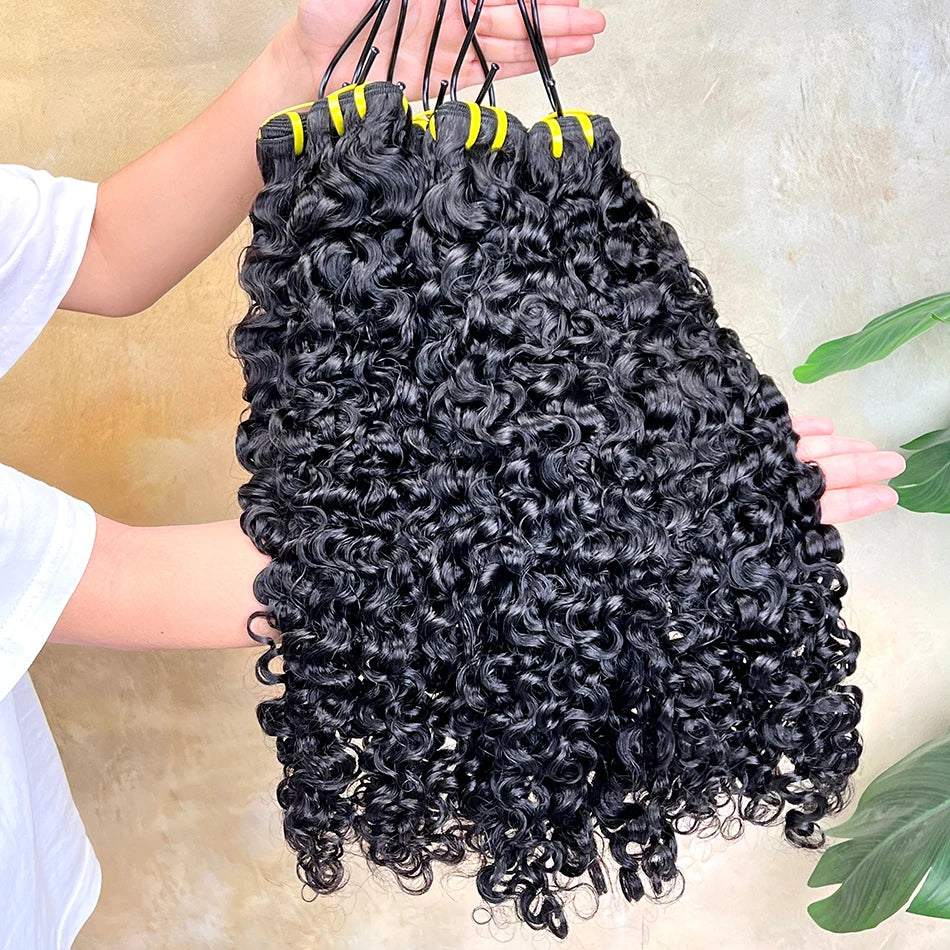 Burmese Curly Human Hair Bundles #1B Natural Black Color 100% Raw Virgin Hair Weave Extensions 1 2 3 4 Pcs Bouncy Curly Hair