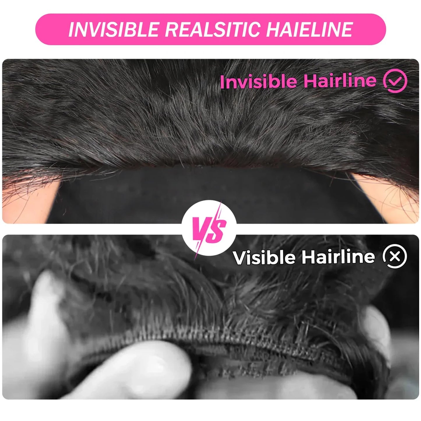 Kinky Straight 3-in-1 Half Wig — Drawstring, 180% Density