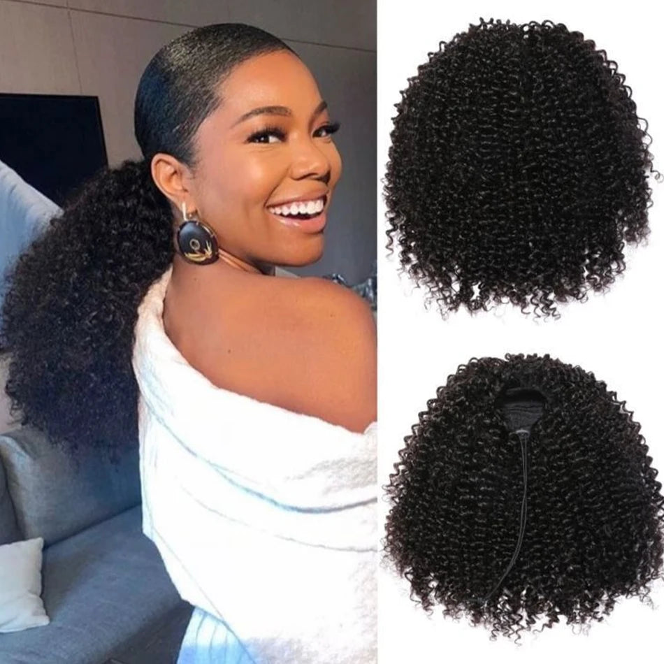 Afro Kinky Curly Ponytail — Mongolian Remy Human Hair