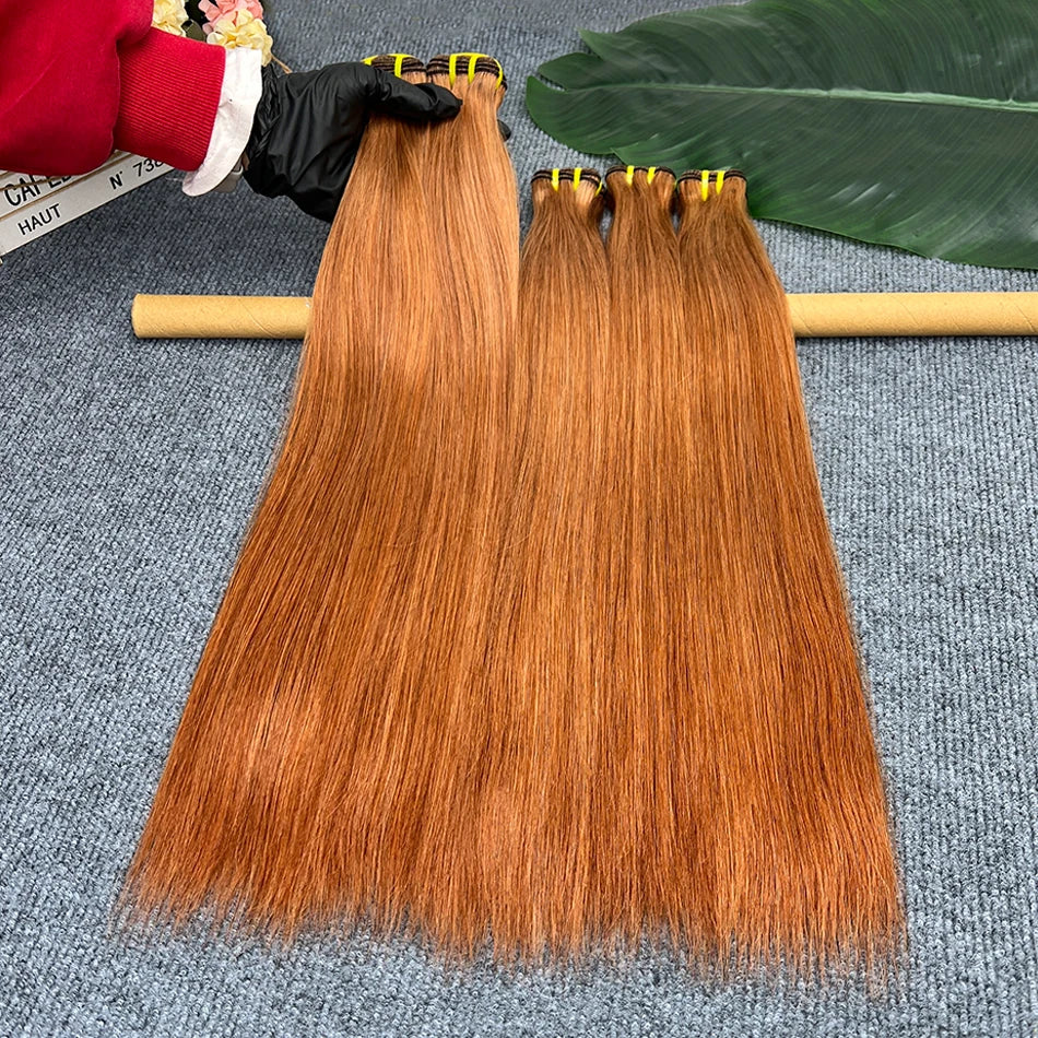 #35 Color Double Drawn Straight Human Hair Bundles 100% Vietnam Virgin Hair Double Weft Weave Extensions 1/2/3/4 pcs Wholesale