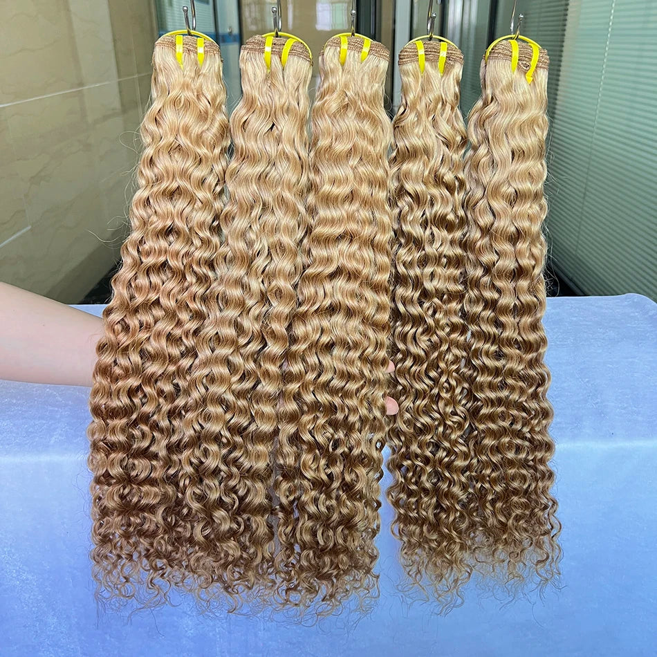 Deep Curly #27 Color Human Hair Bundles 100% Virgin Vietnamese Hair Weave Extensions 100grams 1/2/3 pcs 18-26 Inch For Women