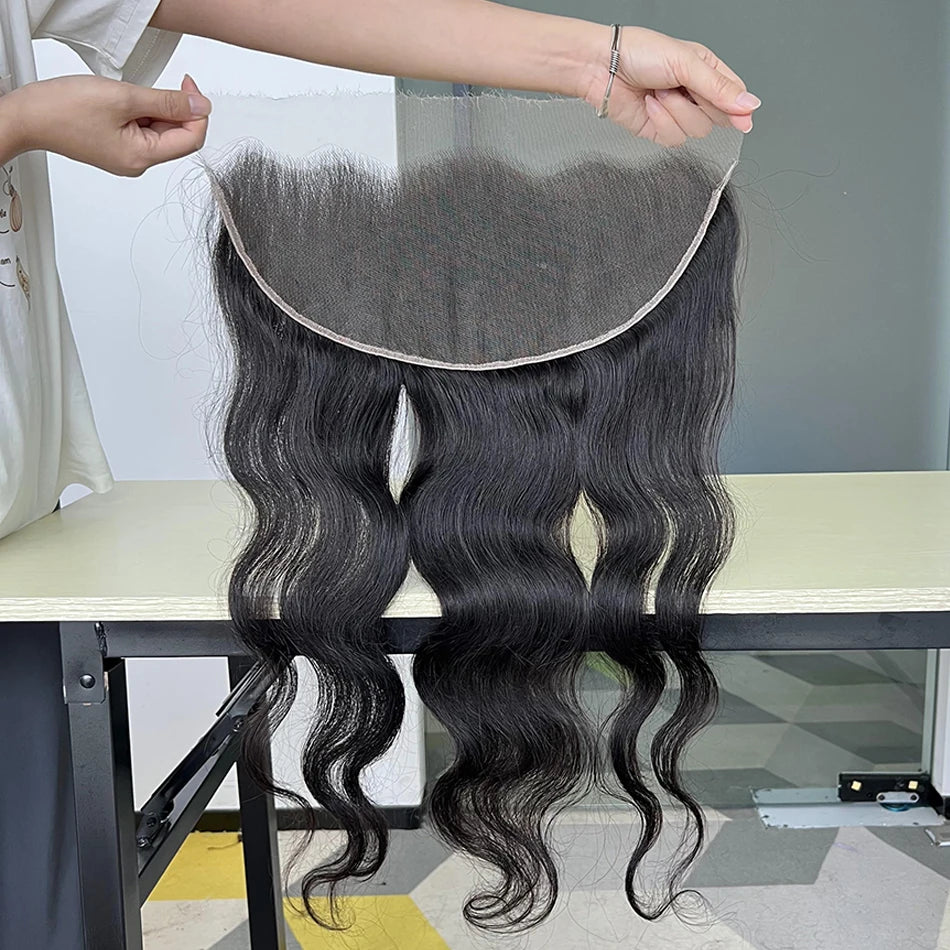 Body Wave 13x6 HD Lace Frontal Human Hair Pre-Plucked #1B Natural Black Color Melt Skin Invisible HD Lace Closure For Women