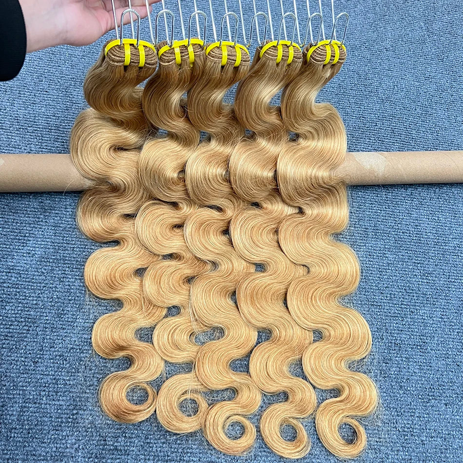 #27 Color Human Hair Body Wave Bundles 16-30 Inches Vietnamese 100% Virgin Human Hair Extensions Weaving 1/2/3/4 PCS For Women